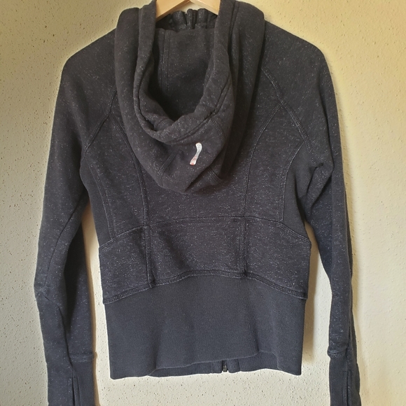 Zella Charcoal Grey Hoodie Sweatshirt w Zipper - Picture 3 of 10